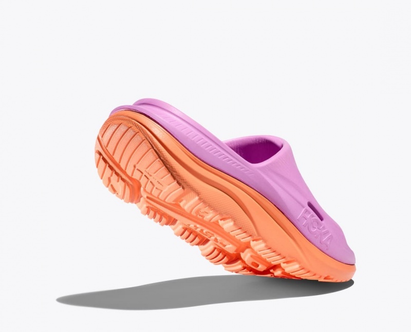 HOKA Ora Recovery 3 Kids' Slides Pink / Orange | 851037EVB