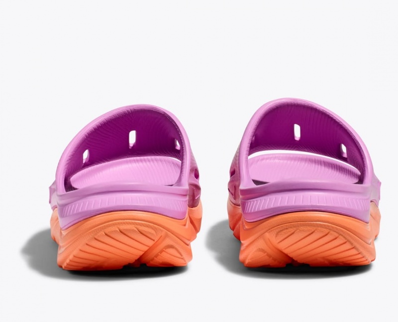 HOKA Ora Recovery 3 Kids' Slides Pink / Orange | 851037EVB