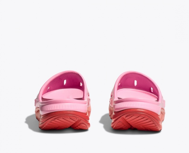 HOKA Ora Recovery 3 Kids' Slides Pink / Red | 839574ISB