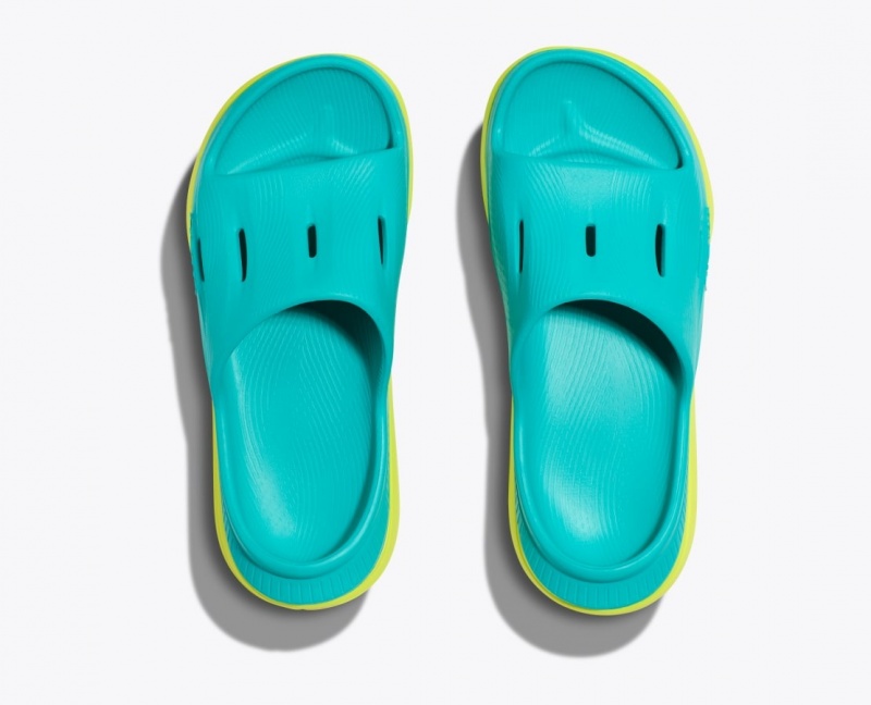 HOKA Ora Recovery 3 Kids' Slides Turquoise / Green | 127650YMP