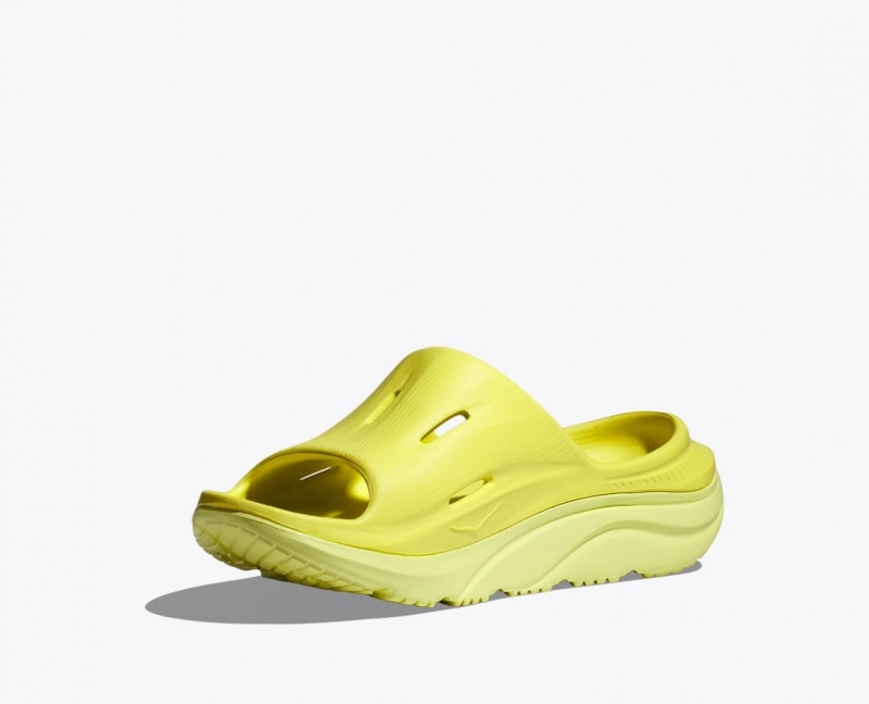 HOKA Ora Recovery 3 Kids' Slides Yellow | 062198JFT