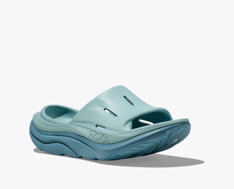 HOKA Ora Recovery 3 Women's Slide Grey Blue | 503147BDY