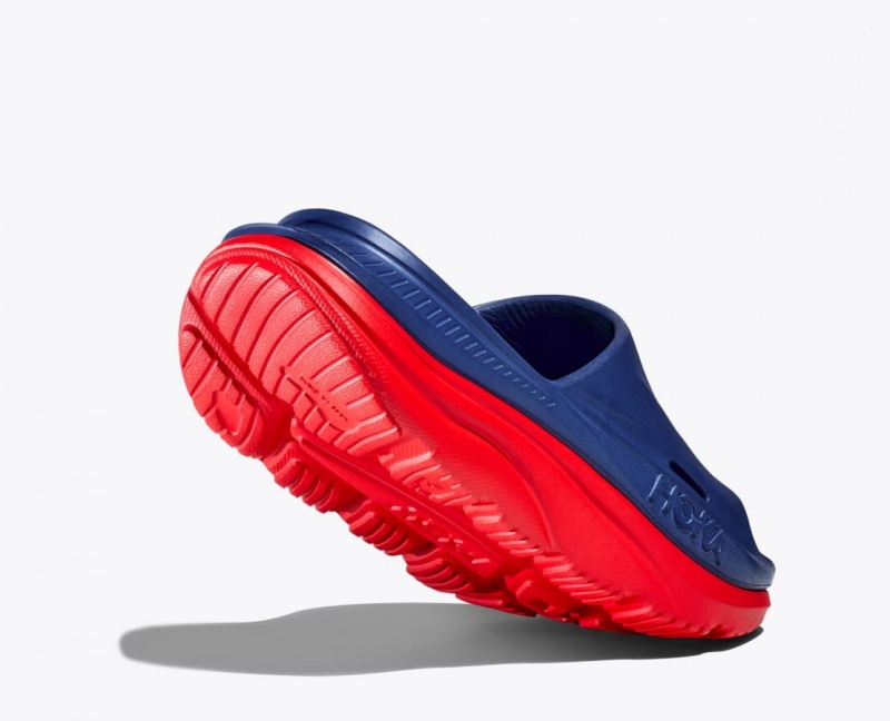 HOKA Ora Recovery 3 Women's Slide Navy / Red | 645739CMV