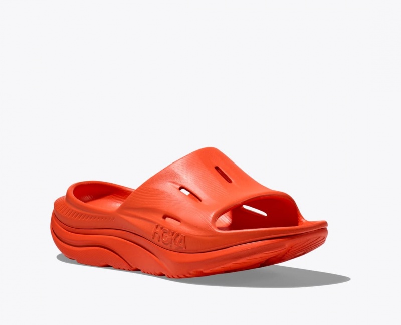 HOKA Ora Recovery 3 Women's Slide Red Orange | 012958SKR