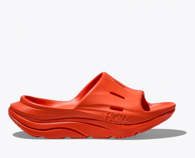 HOKA Ora Recovery 3 Women\'s Slide Red Orange | 012958SKR