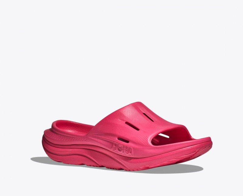 HOKA Ora Recovery 3 Women's Slide Red | 157986KDF