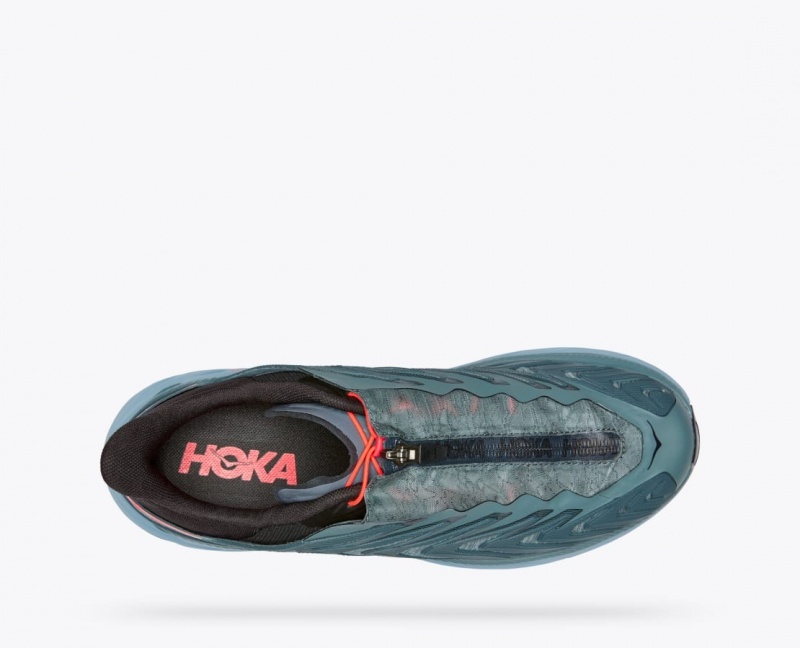 HOKA Project Clifton Women's Sneakers Blue Green / Grey | 610273GWE