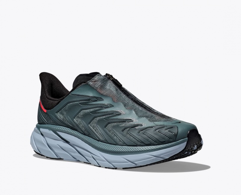 HOKA Project Clifton Women's Sneakers Blue Green / Grey | 610273GWE