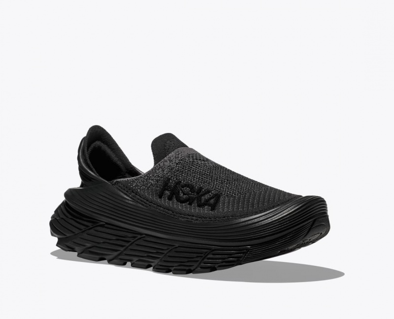 HOKA Restore TC Men's Walking Shoes Black | 617598QZO