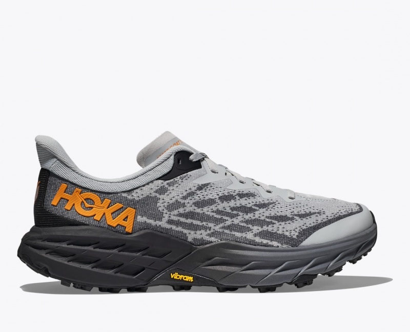 HOKA Speedgoat 5 Men\'s Trail Running Shoes Grey / Black | 290831SYF