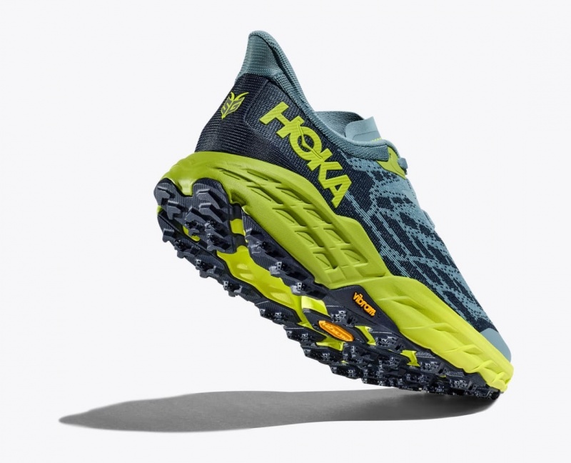 HOKA Speedgoat 5 Men's Trail Running Shoes Blue / Green / Black | 254190WXP