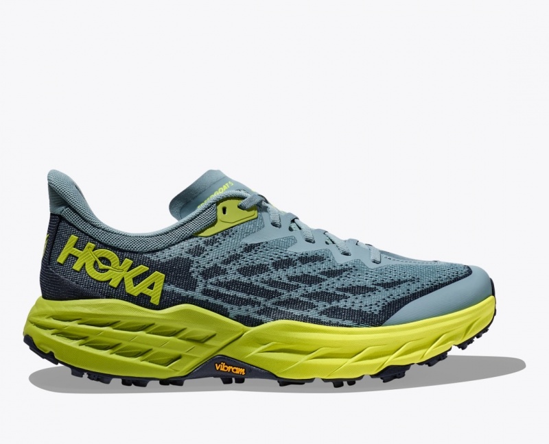 HOKA Speedgoat 5 Men\'s Trail Running Shoes Blue / Green / Black | 254190WXP