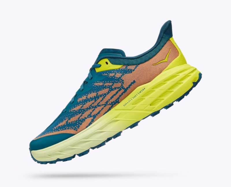 HOKA Speedgoat 5 Men's Trail Running Shoes Dark Green / Orange | 451683KHP