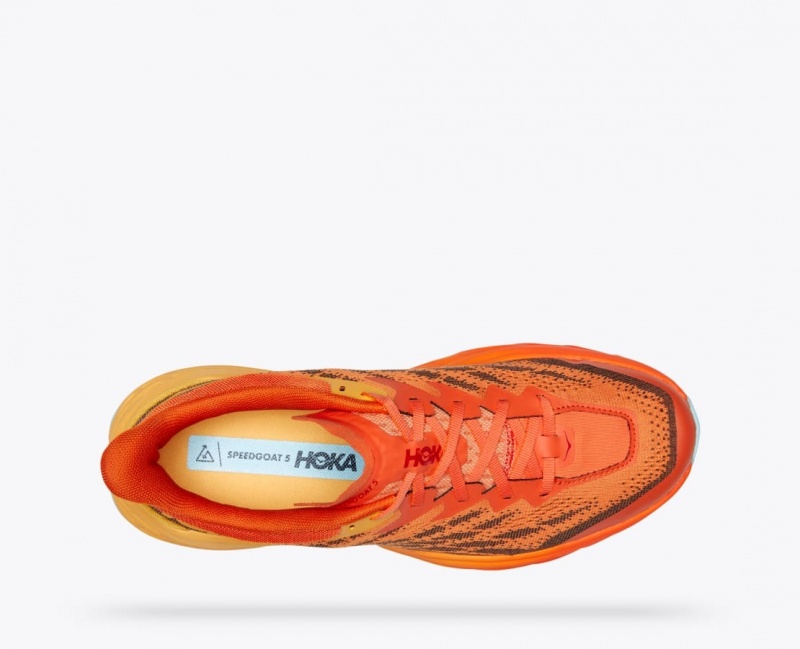 HOKA Speedgoat 5 Men's Trail Running Shoes Orange / Dark Brown | 549780OZU