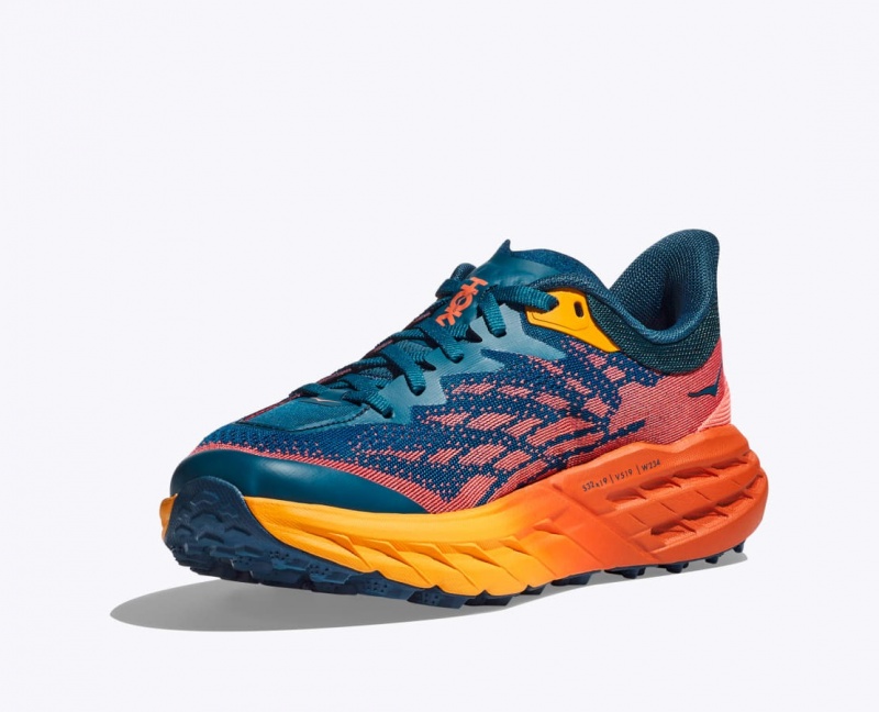 HOKA Speedgoat 5 Women's Trail Running Shoes Dark Blue / Orange | 041238RPM