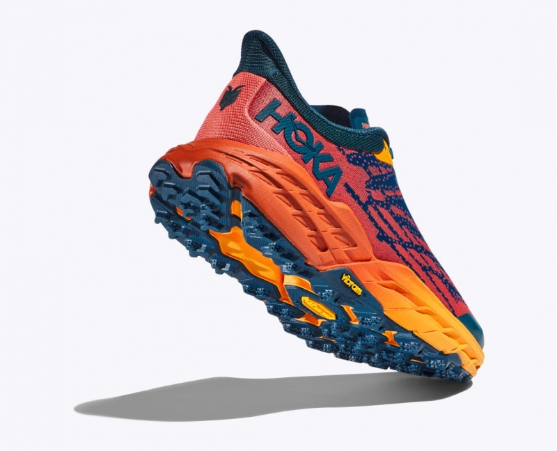 HOKA Speedgoat 5 Women's Trail Running Shoes Dark Blue / Orange | 041238RPM