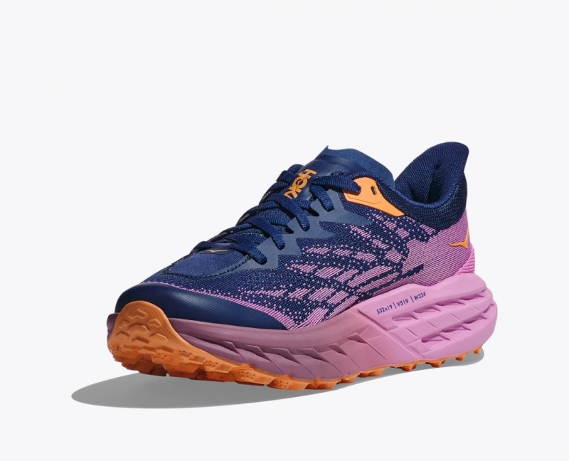 HOKA Speedgoat 5 Women's Trail Running Shoes Navy / Pink | 530489YNX