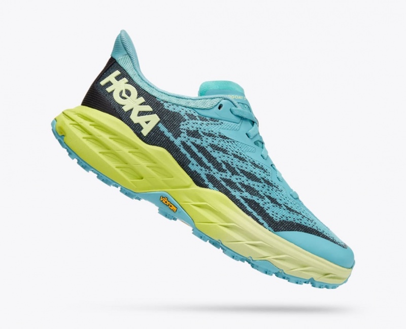 HOKA Speedgoat 5 Women's Trail Running Shoes Turquoise / Navy | 510296NEJ