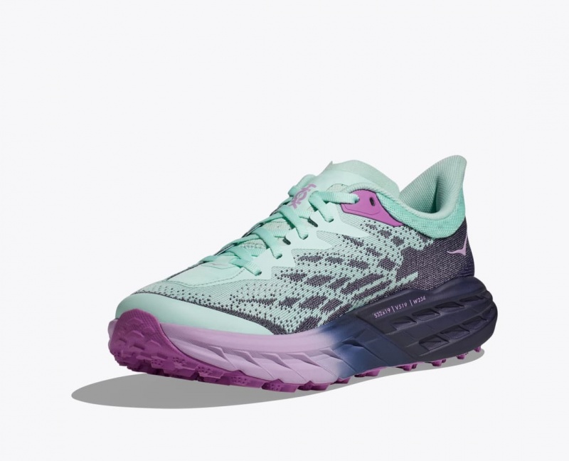 HOKA Speedgoat 5 Women's Trail Running Shoes Turquoise / Purple | 348167SHR