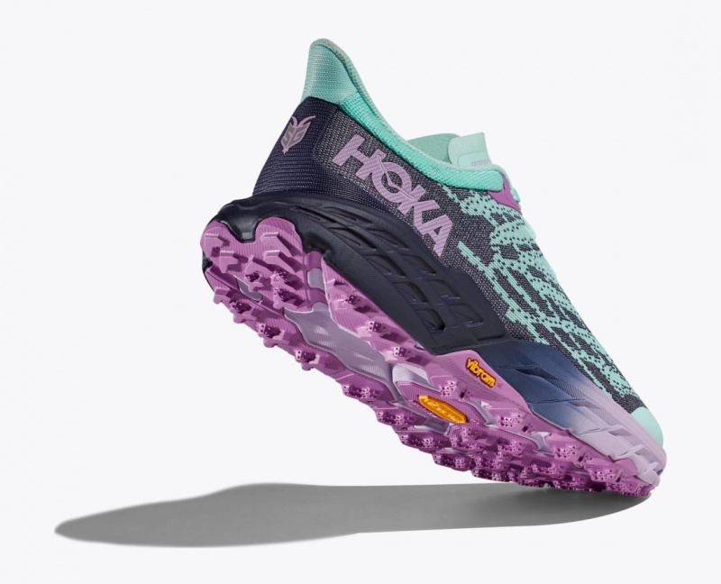 HOKA Speedgoat 5 Women's Trail Running Shoes Turquoise / Purple | 348167SHR