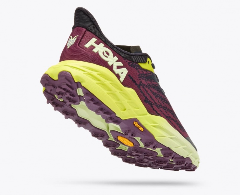 HOKA Speedgoat 5 Women's Trail Running Shoes Dark Red / Black | 348952HQN