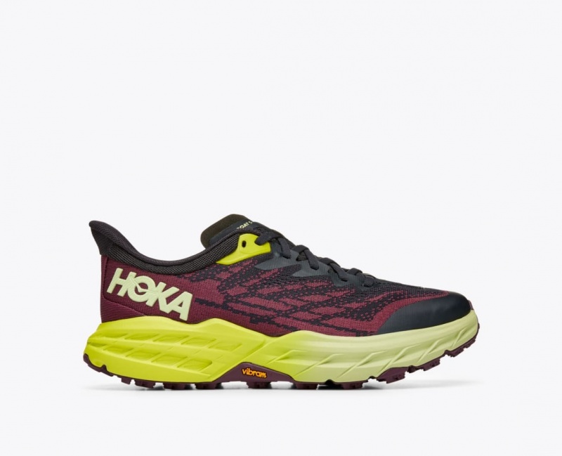 HOKA Speedgoat 5 Women\'s Trail Running Shoes Dark Red / Black | 348952HQN