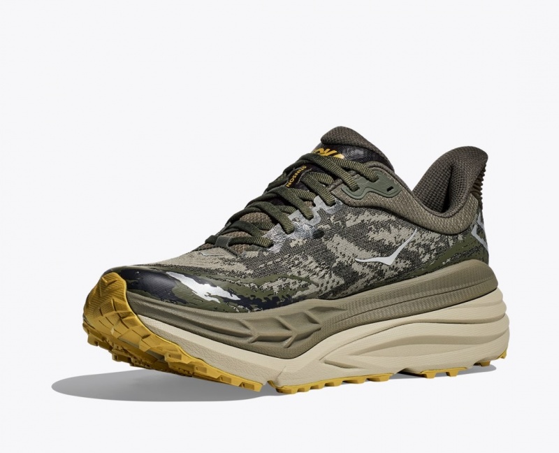 HOKA Stinson 7 Men's Trail Running Shoes Olive / Black | 693078HZU