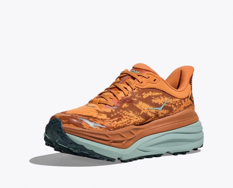 HOKA Stinson 7 Men's Trail Running Shoes Orange / Brown | 021468NVW