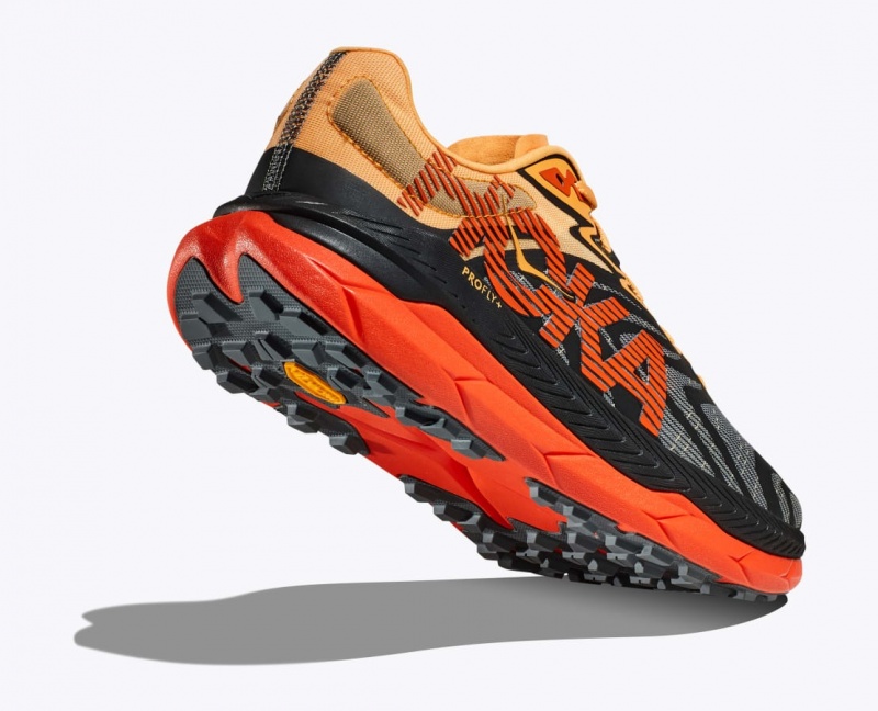 HOKA Tecton X 2 Men's Trail Running Shoes Black / Orange / Red | 172038CRT