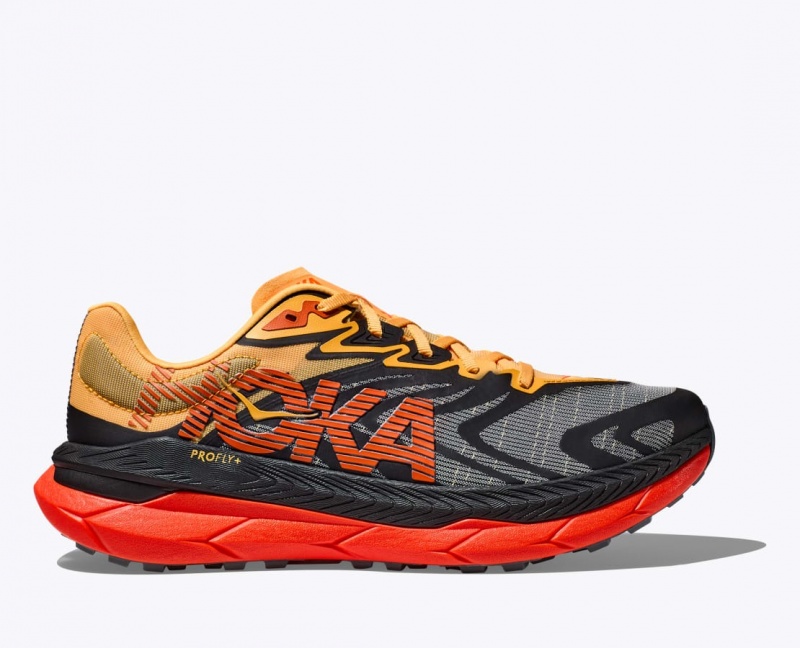 HOKA Tecton X 2 Men\'s Trail Running Shoes Black / Orange / Red | 172038CRT