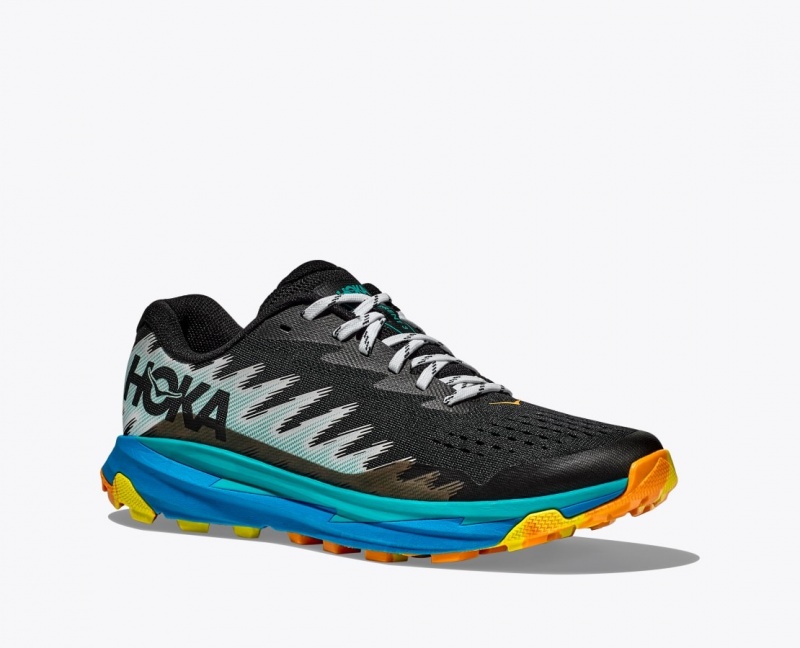 HOKA Torrent 3 Men's Trail Running Shoes Black / Blue | 538417EKY