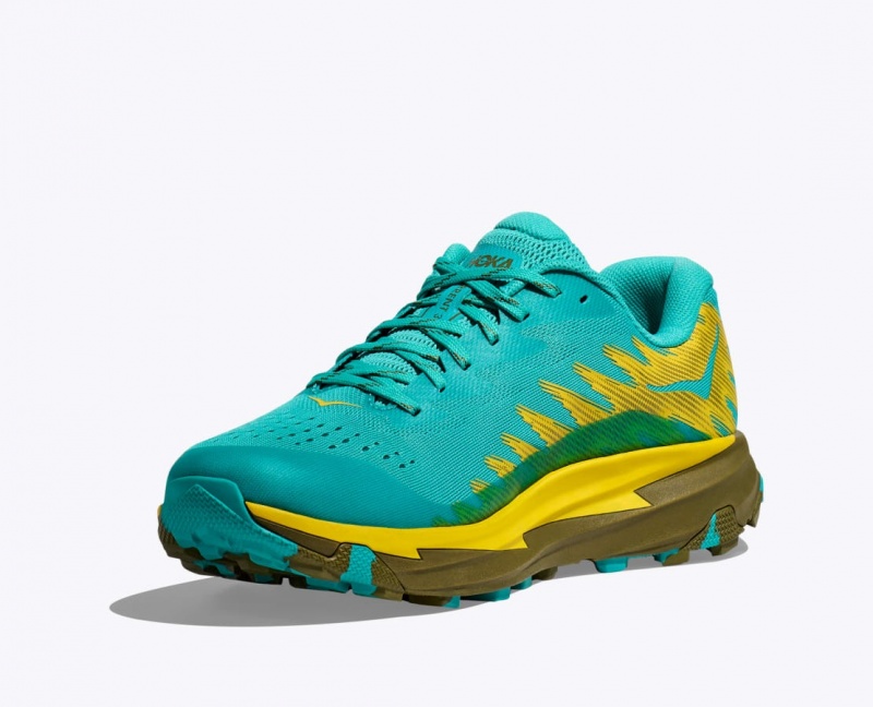 HOKA Torrent 3 Men's Trail Running Shoes Turquoise / Yellow | 459736NRK