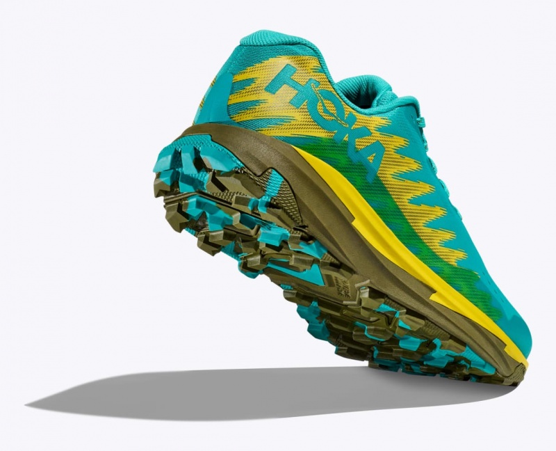 HOKA Torrent 3 Men's Trail Running Shoes Turquoise / Yellow | 459736NRK