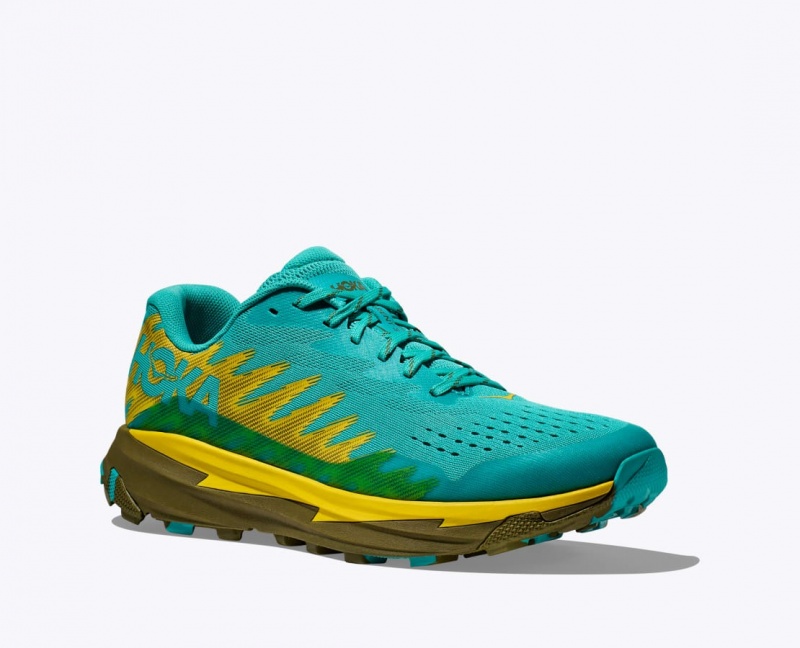 HOKA Torrent 3 Men's Trail Running Shoes Turquoise / Yellow | 459736NRK