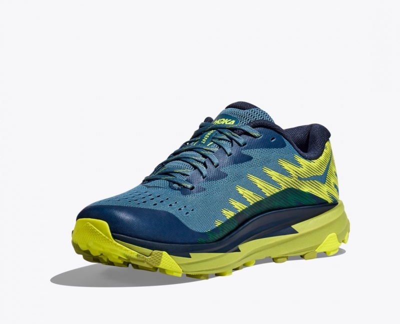 HOKA Torrent 3 Men's Trail Running Shoes Dark Blue / Green | 597032KPI