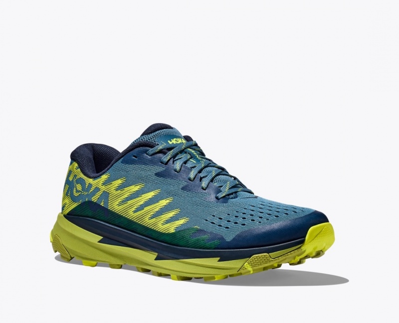 HOKA Torrent 3 Men's Trail Running Shoes Dark Blue / Green | 597032KPI