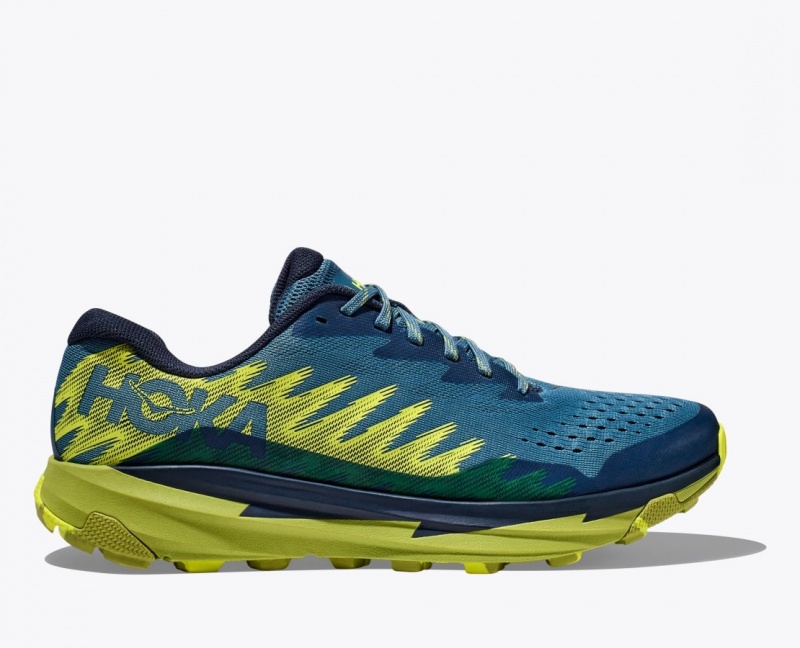 HOKA Torrent 3 Men\'s Trail Running Shoes Dark Blue / Green | 597032KPI