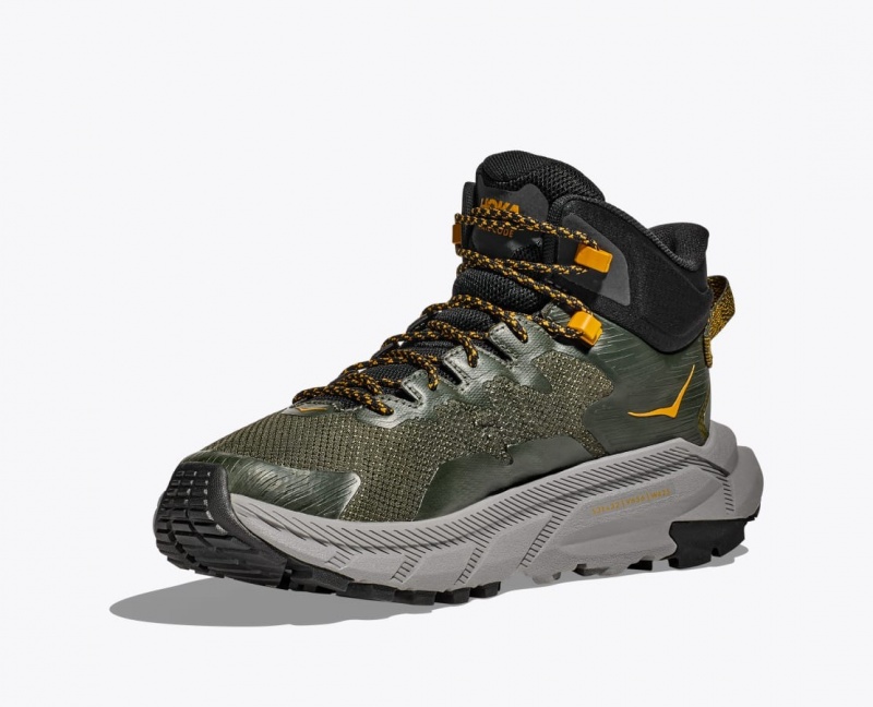 HOKA Trail Code GTX Men's Hiking Boots Dark Green | 975216IHC