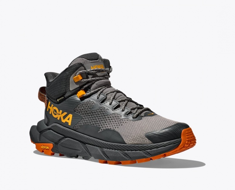 HOKA Trail Code GTX Men's Hiking Boots Grey / Black | 642901IZC