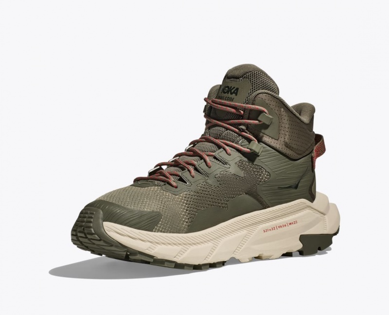 HOKA Trail Code GTX Men's Hiking Boots Olive Green | 724631IAV